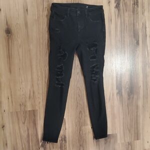 American Eagle Outfitters Charcoal Ripped Skinny Jeans